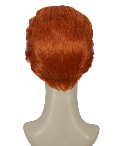 HPO Adult Women’s Animated Character Inspired Short Elegant Auburn Updo Wig | Ideal for Halloween | Breathable Cap