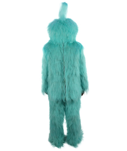 HPO Unisex Blue Furry Monster Costume, Mask and Bundle Set | Full Body Fur Costume with Matching Mask | Soft Plush Halloween Cosplay Outfit for Parties, Mascots & Performers