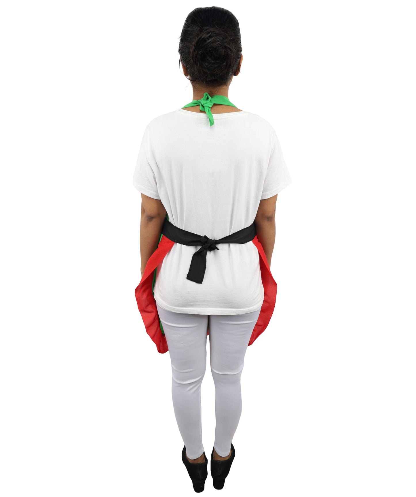 HPO Festive Holiday Helper Fabric Apron for Adults | Red & Green Christmas Cooking Apron | Holiday Baking and Craft Outfit with Adjustable Straps