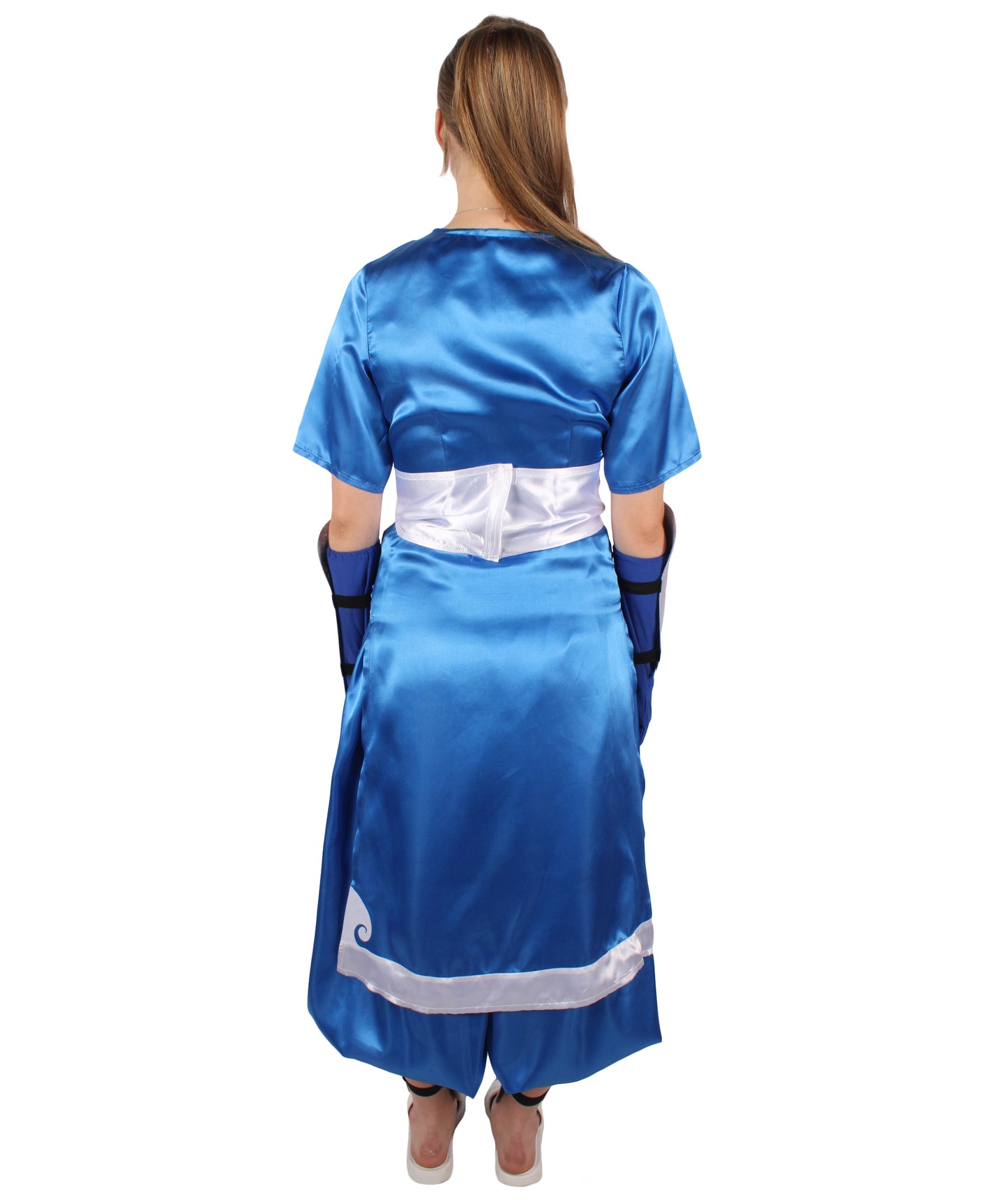 HPO Women's American Anime Series Water Controller Blue & White Long Costume Set I Suitable for Halloween I Flame-retardant Synthetic Fabric