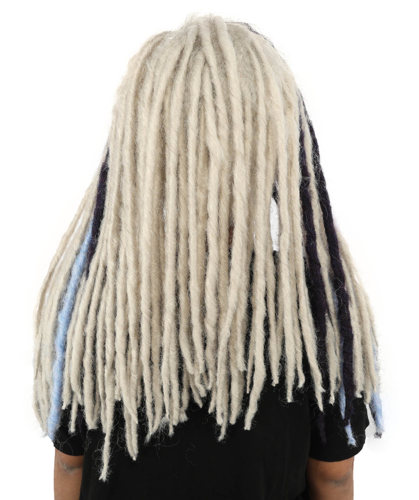 HPO Women's Long Straight Fantasy Dreadlocks Wig – Multicolor Highlights for a Magical Sleek Look | Ideal for Cosplay, Themed Parties, and Fantasy Characters