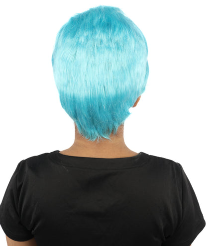 HPO Adult Women’s Short Black Wig | 10 Inch, Sleek and Smooth Bob Hairpiece | Ideal for Cosplay, Costume, and Themed Events