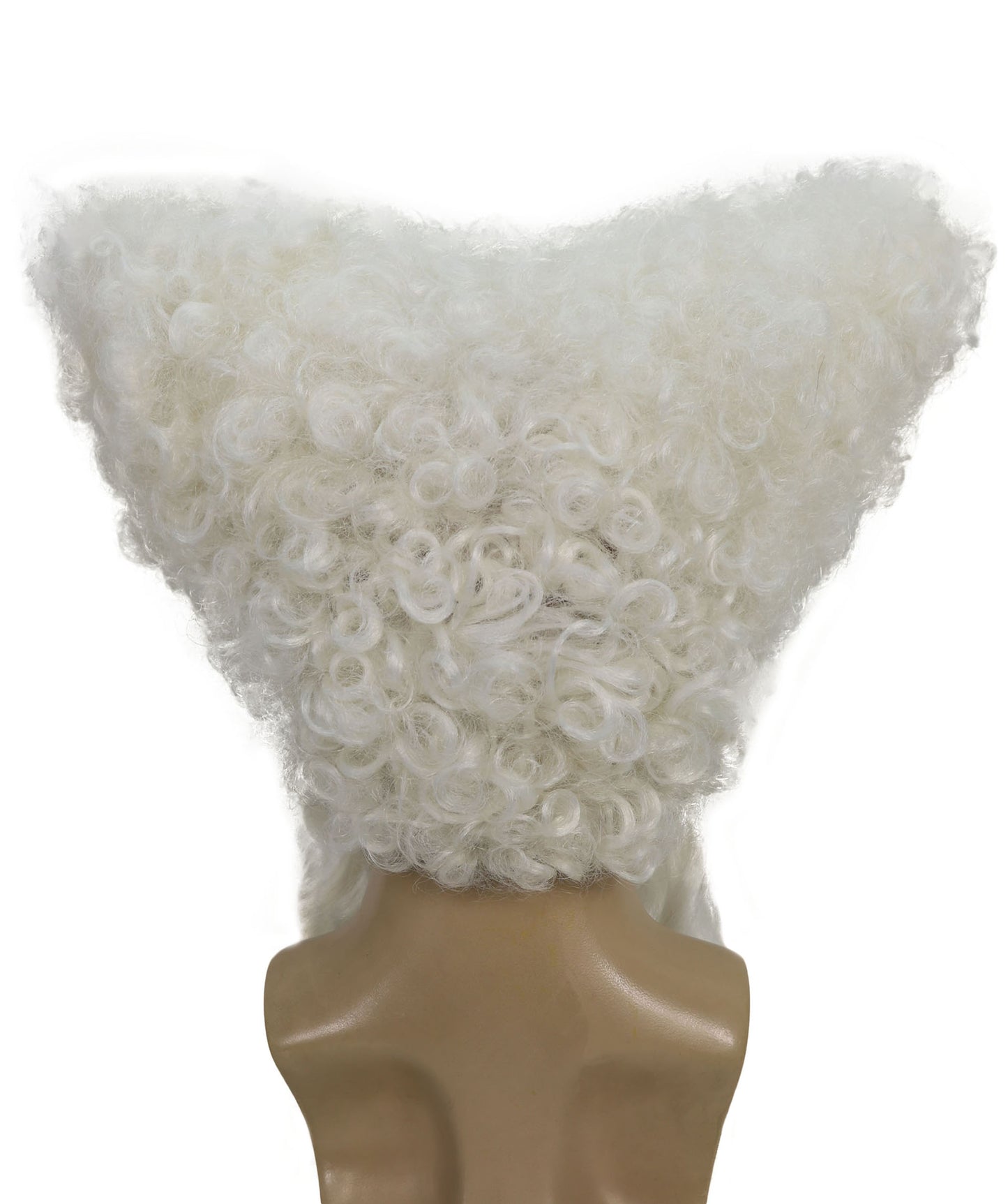 HPO Men’s Colonial Gentleman Wig | White Curly Historical Hairpiece | Costume Wig for Halloween Parties Cosplay Stage & Roleplay