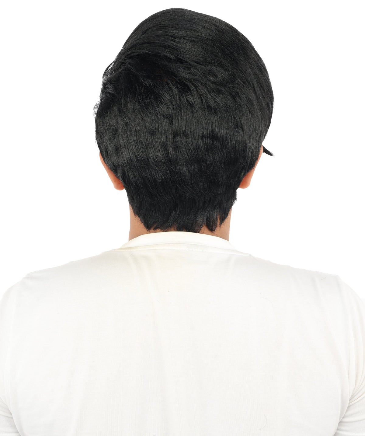 HPO Adult & Teen Men's Sleek Updo Theatrical Wig | Icy silver tone, create of synthetic fiber, striking swept front volume, breathable base | Party, Halloween, theater, drag, performance, costume events