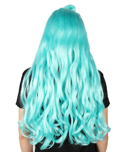 HPO Women's Long Curl Wig with Ring , Multiple Color Options , Flame-retardant Synthetic Fiber