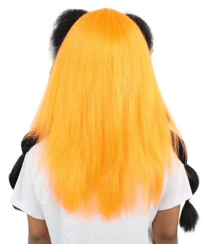 HPO Women's Romantic Multicolor Women's Princess Wig | Long Loose Ringlets with Half-Up Ponytail Styling | Fairytale Cosplay and Theatrical Productions.