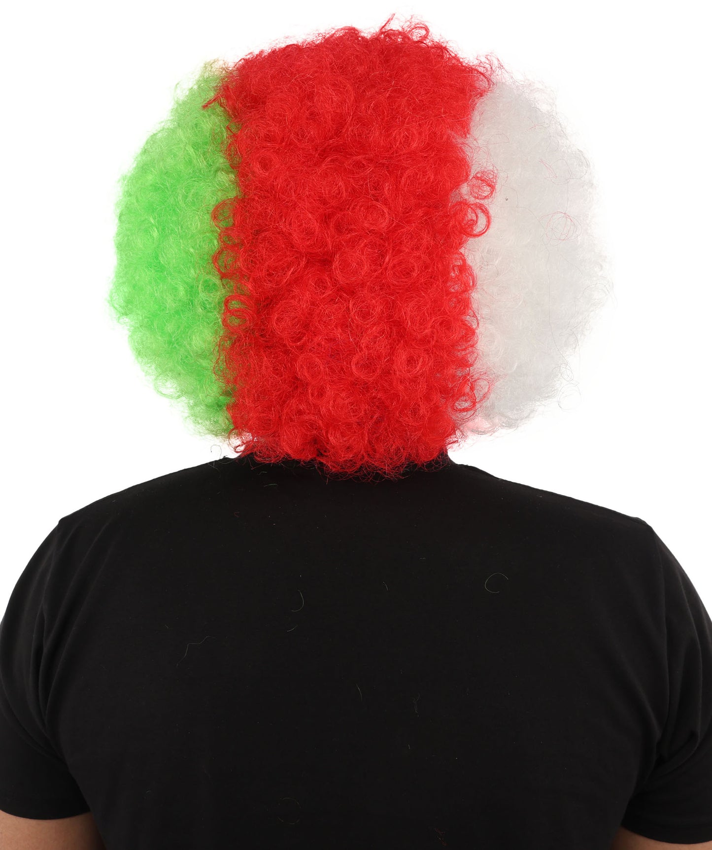 HPO Tri Tone Sports Wig | Voluminous Kinky Afro Style Standard Cap Construction | Six Nations Championship Game Spirit Week Prop