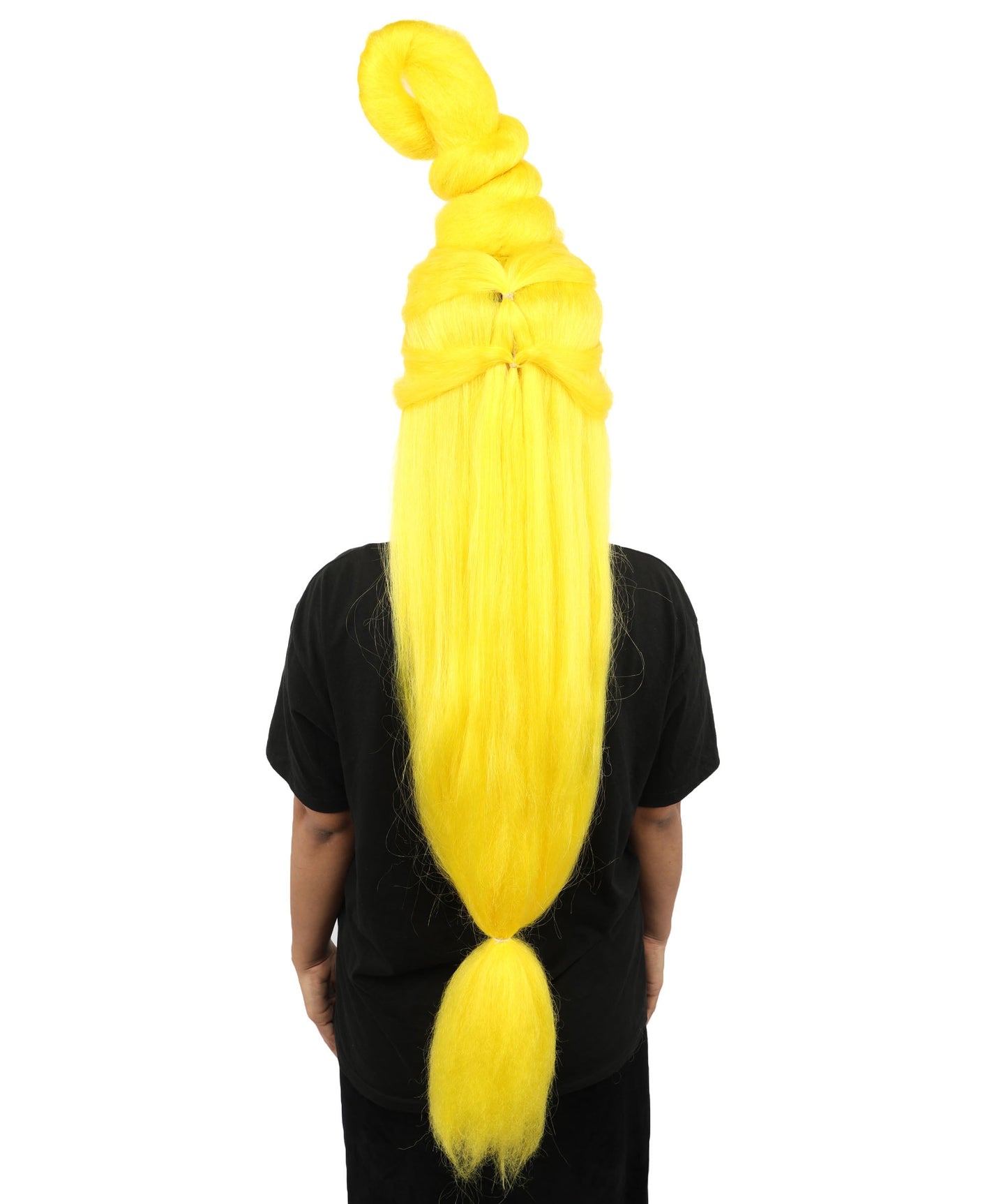 HPO Adult Women's Sculpted Loop Topknot Wig | Multiple Color Options | Create of synthetic fiber, gravity-defying twisted vertical bun with long face-framing strands, breathable base | Party, Halloween, theater, drag, performance, costume events