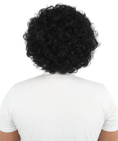 HPO Men's Afro Style Clown Wig with Standard Cap  | Flame-Retardant Synthetic Fiber | Ideal for Parties, Cosplay, and Themed Events