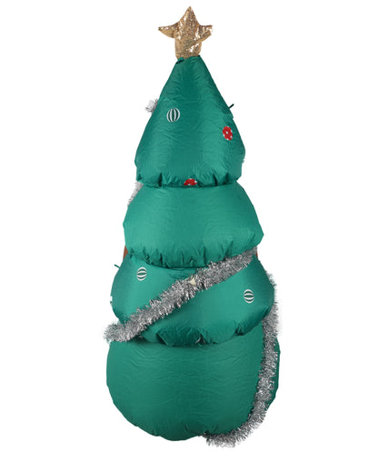 HPO Adult Unisex Christmas Tree Costume | Green Tunic with Ornaments, Star & Garland | Fun Holiday Party Outfit for Xmas Events, Parades