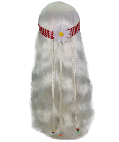 HPO Women's 60's Long Multiple Hippie Groovy Wig, Flame-retardant Synthetic Fiber