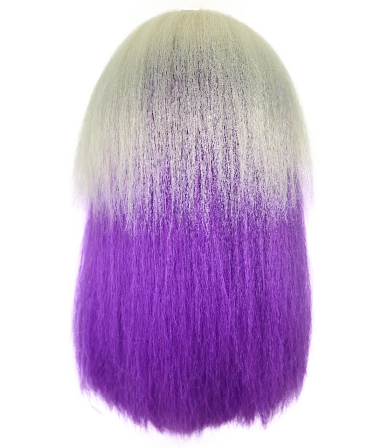 HPO Adult Women’s Long Blonde Gothic Wig with Purple Ombre and Black Headband | Inspired Villainess Hairpiece | Ideal for Halloween | Breathable Capless Cap