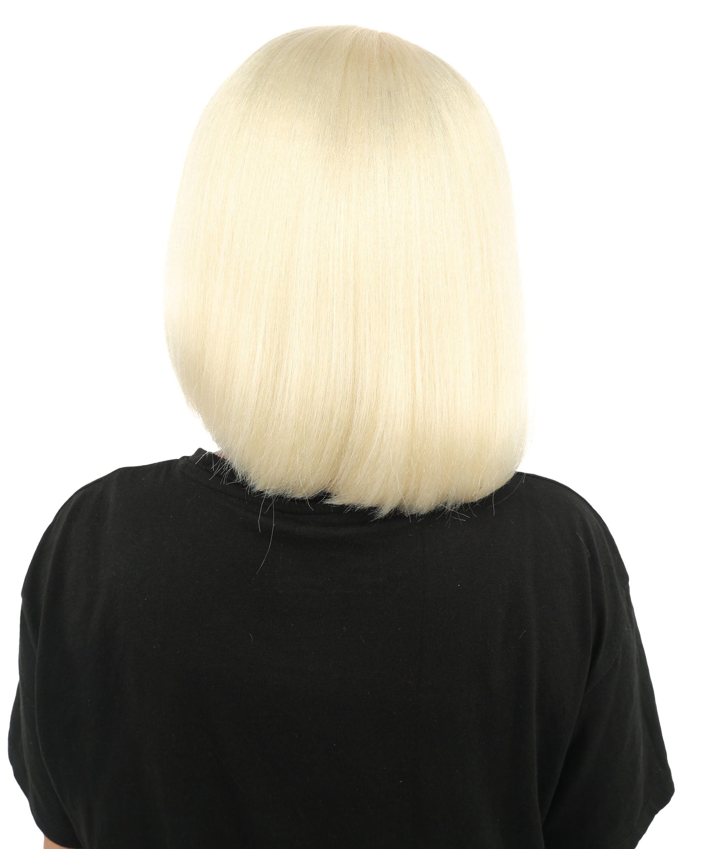 HPO Adult Women's Asymmetrical Bangs Bob Wig | Multiple Color Options | Create of synthetic fiber, sleek straight volume, breathable capless base | Party, Halloween, theater, drag, performance, costume events