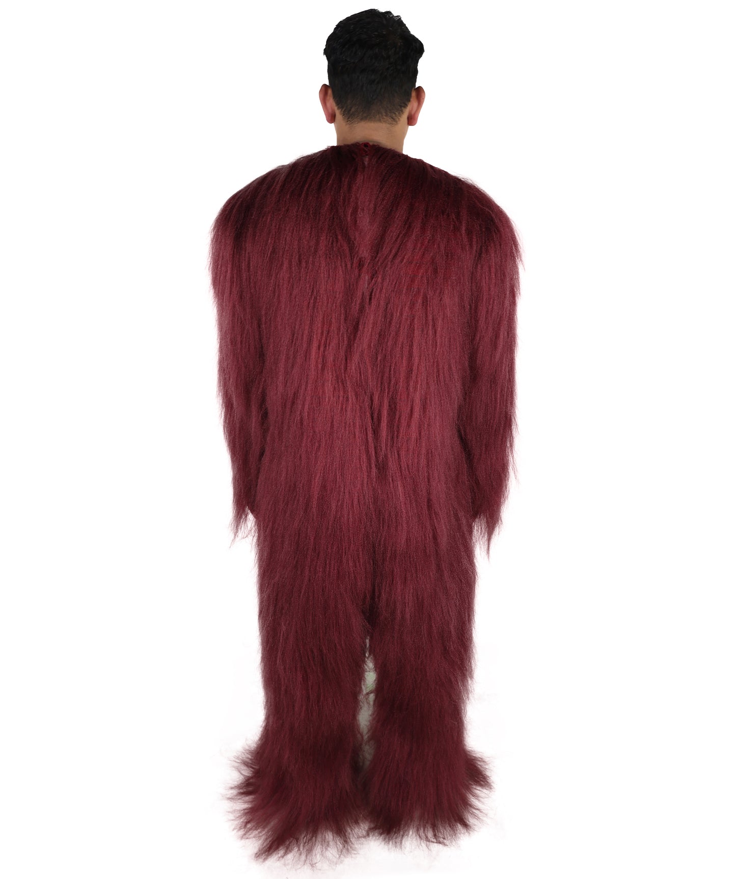 HPO Unisex Extreme Hairy Person Costume, Mask and Bundle - Full-Body Hair Suit Extra-Long Ash Brown Costume Wig for Halloween, Cosplay & Parties