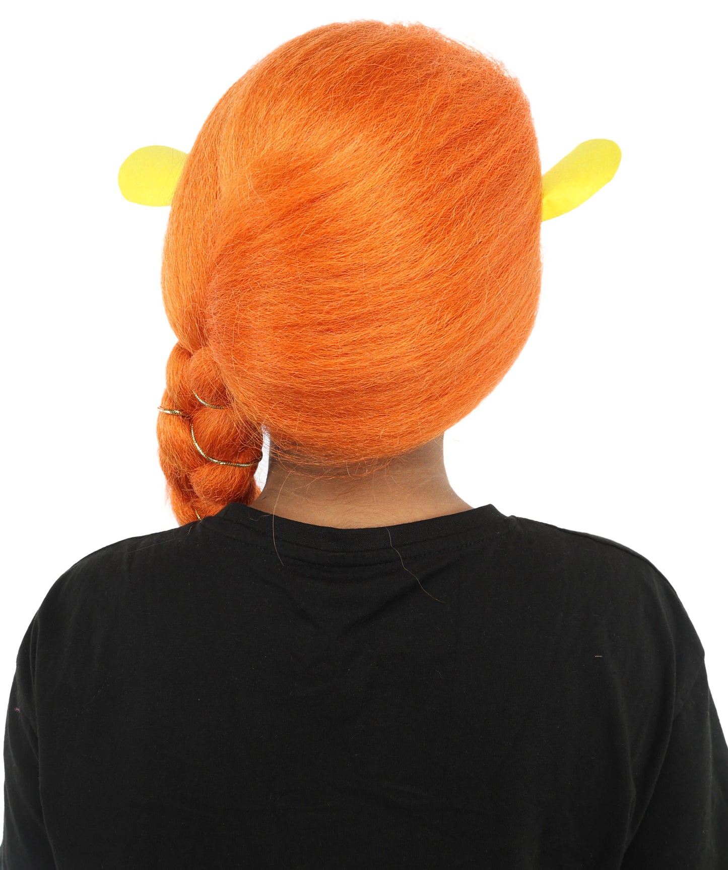 HPO Women's Long Braided Orange Wig | Flame-Retardant Synthetic Fiber With Capless Cap | Ideal For Theater, Halloween And Cosplay