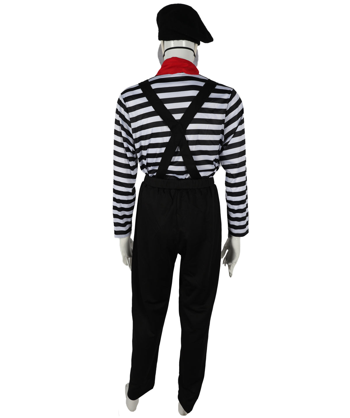 HPO Adult Men’s Classic Black and White Mime Costume – for Halloween and Themed Parties