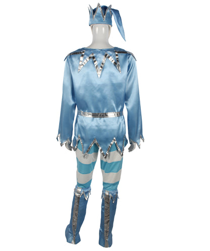 HPO Men's Animated Movie Sky Winter Snowy Blue & White Costume, Suitable for Halloween, Flame-retardant Synthetic Fabric