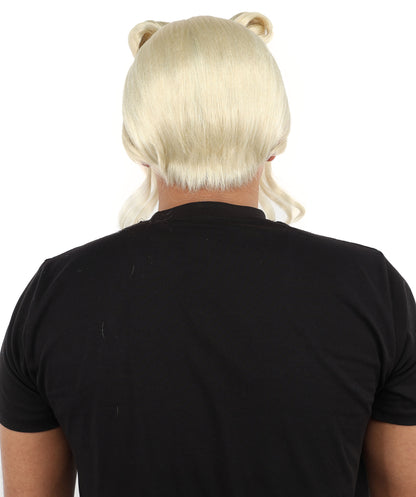 HPO Adult Blonde Double Twin Bun Updo Wig – Raised Hair Design Featuring Smooth Texture | Used for Character Styling, Theme Events, Stage Appearances & Creative Looks