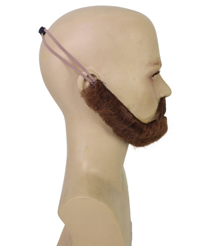 HPO Adult Men’s Long Mustache and Beard Set  | Style for Round Face | Realistic Costume Facial Hair Accessory
