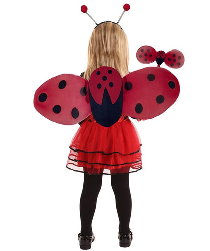 HPO Girl's Black and Red Cute Polka Dot Little Ladybug Costume | Suitable for Halloween | Flame-retardant Synthetic Fabric