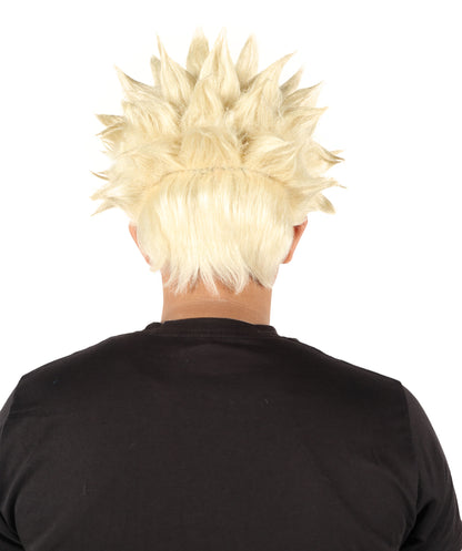 HPO Men’s Anime Young Ninja Nine Tail Yellow Blonde Spiky Wig