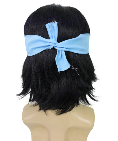 Men's Hippie with Hair Wig, Sideburns & Mustache With Headband – Retro 60s Set | Breathable Capless Cap