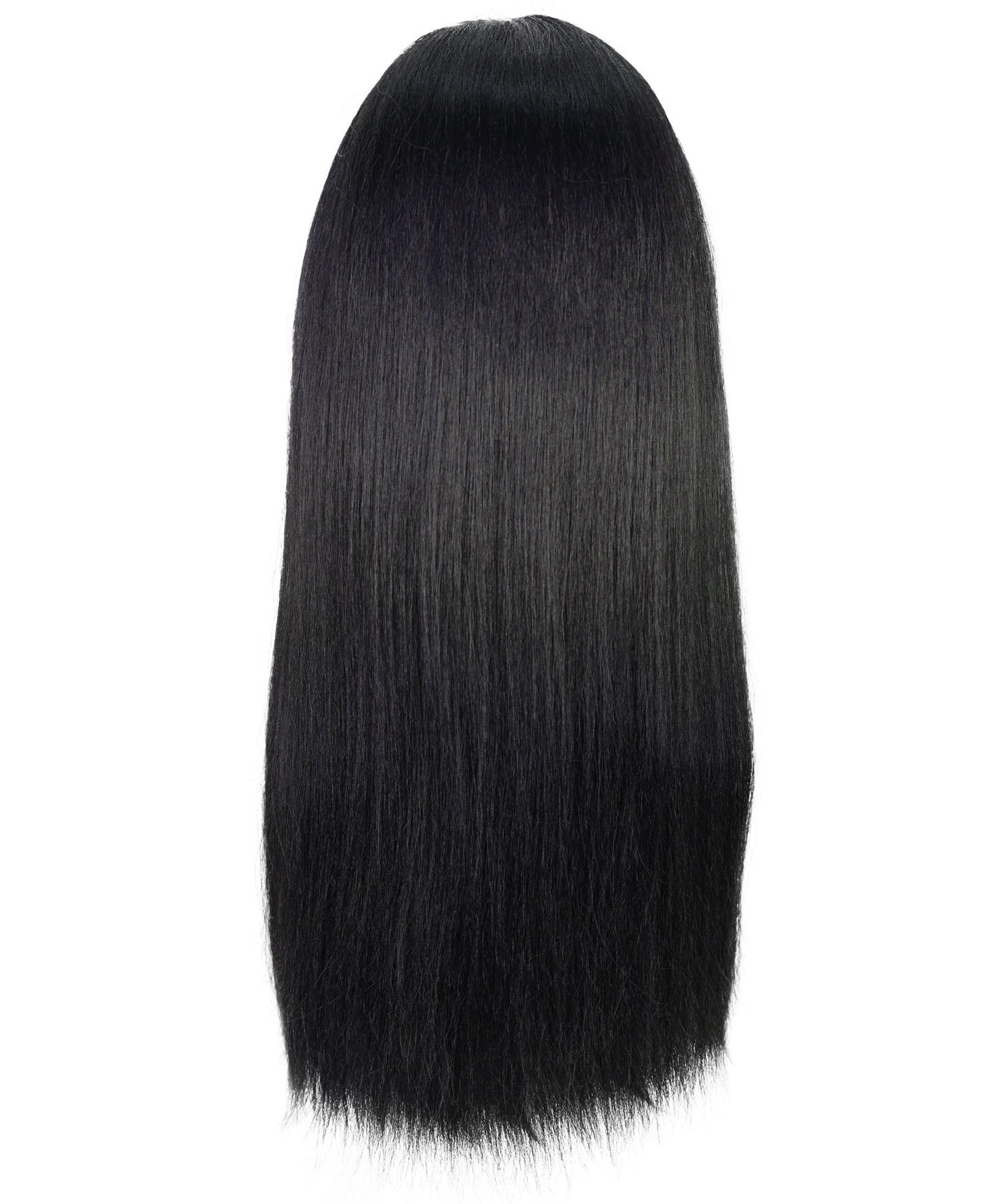 Women’s Straight Long Black & Green Anime Wig |  Hair with Twin Tails  | Ideal for Halloween | Breathable Capless Cap