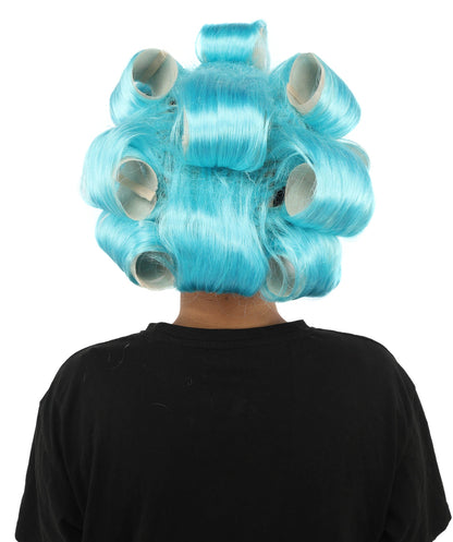 HPO Adult Women's Retro Roller Set Pink Wig | Multiple Color Options, create of synthetic fiber, large cylindrical curler texture, capless cap | Party, Halloween, theater, drag, performance, costume events