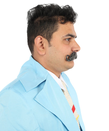 Men's Rollie Fingers Style Moustache Set | Gray Fancy Facial Hair