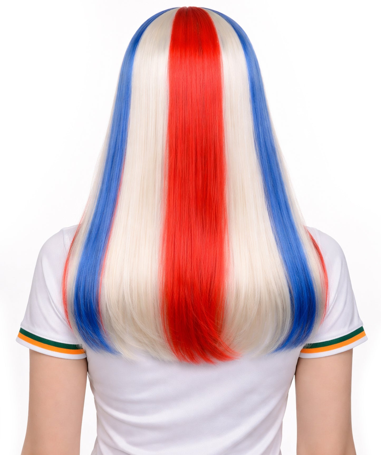 Costa Rica Flag Sport Party Long Bob Wig | Premium Breathable Capless Cap