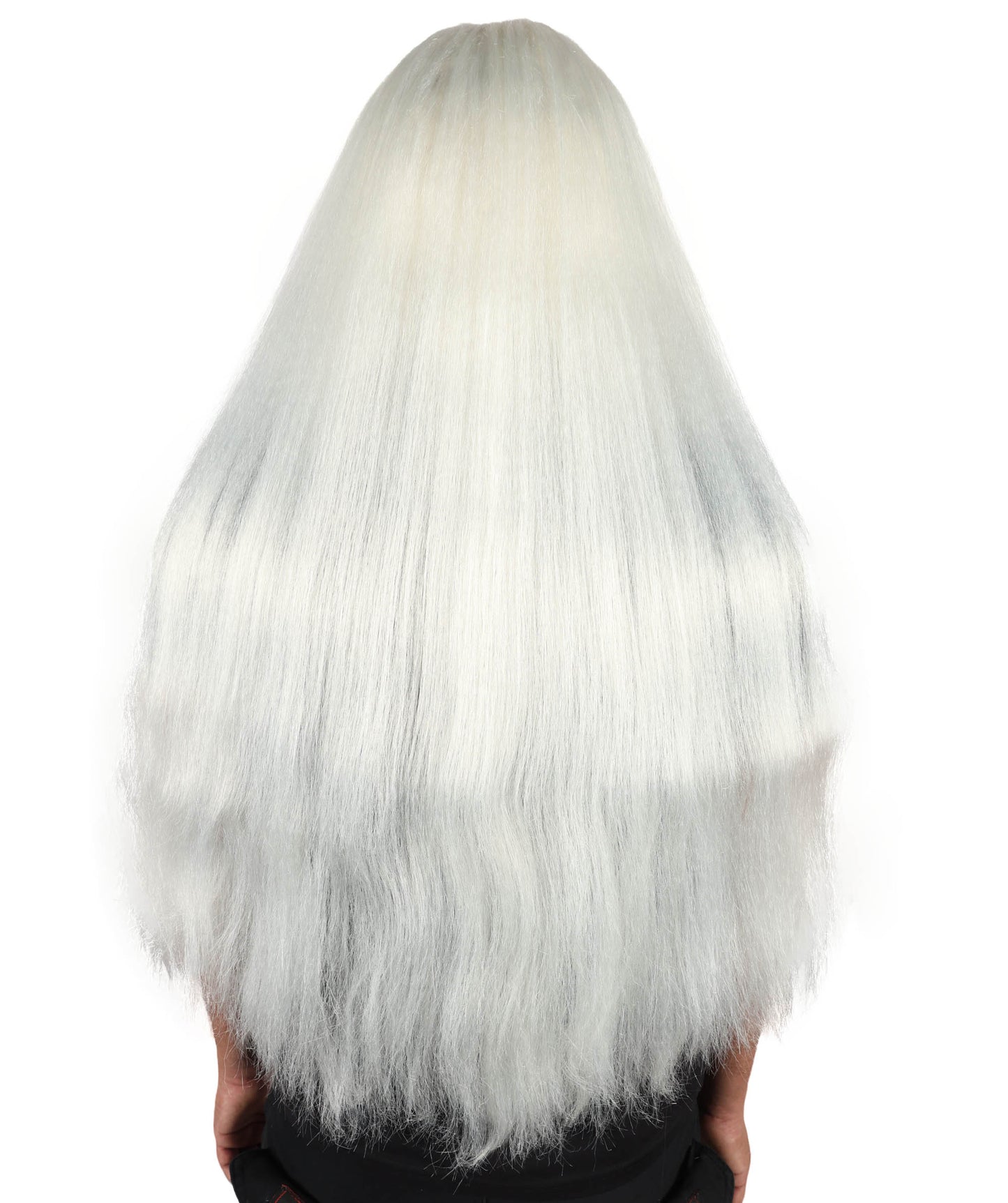 Men’s Fantasy Saga Wizard White Wig with Beard and Mustache Set, Breathable Capless Cap, Flame-retardant Synthetic Fiber