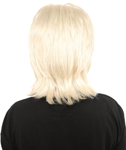 HPO Women's Medium Blonde Layered Wig | Synthetic Hair with Natural Flow | Ideal for Cosplay, Halloween & Roleplay