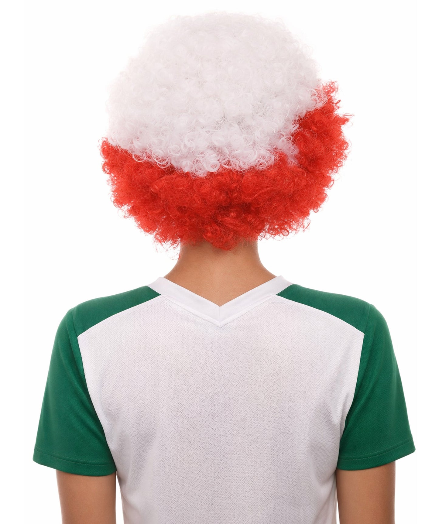 Poland Flag Sport Afro Halloween Wig