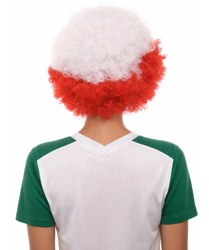 Poland Flag Sport Afro Halloween Wig