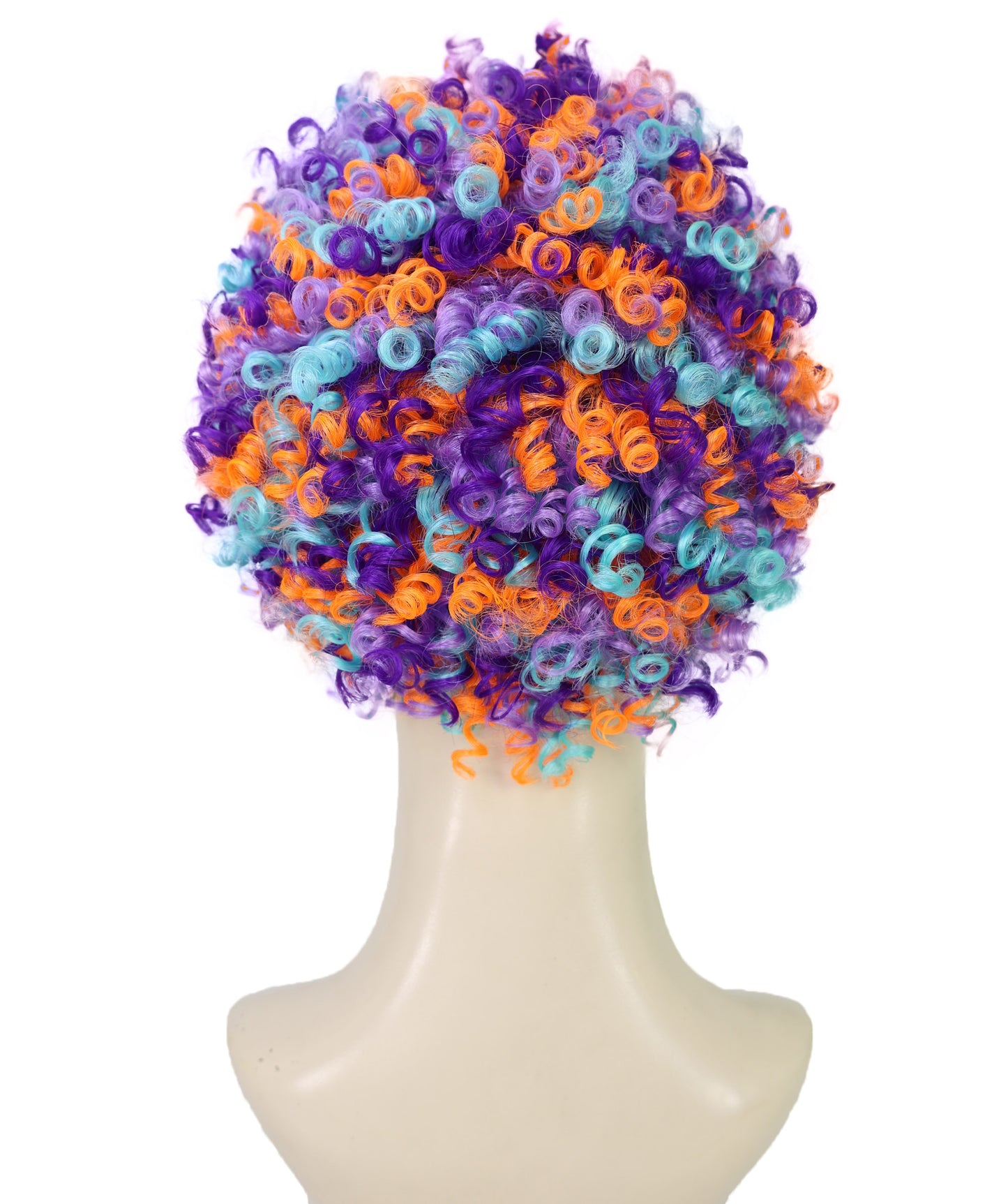 Women's Colorful Clown Wig | Rainbow Curly Costume Hair for Men & Women | Circus, Party, Halloween | Breathable Capless Cap