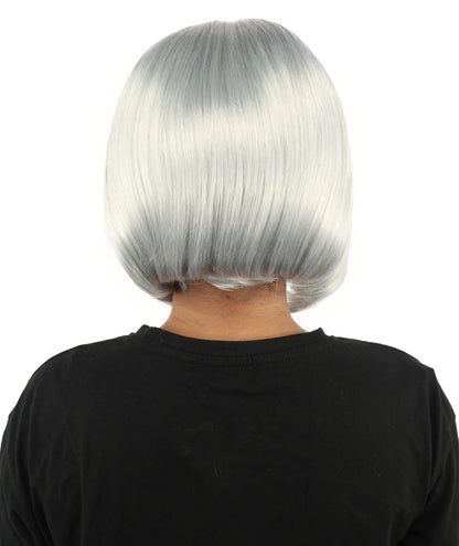 Adult Women's Two-Tone Bob Wig | Multiple Color Options | Short Straight Blunt Cut Inspired by American Pop Artist Look | Natural Hairline for Halloween and Cosplay