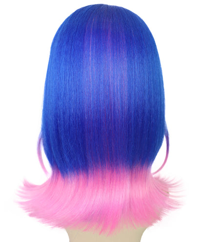 HPO Women's Split-Dye Synthetic Wig – Two-Tone Color Hairpiece for Parties Festivals and Themed Events
