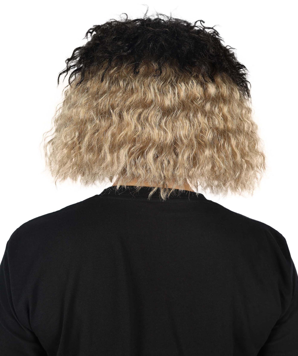 Women's Black and Blonde color Curly Short fluffy Wig | Halloween and Cosplay Wig | Flame-retardant Synthetic Fiber