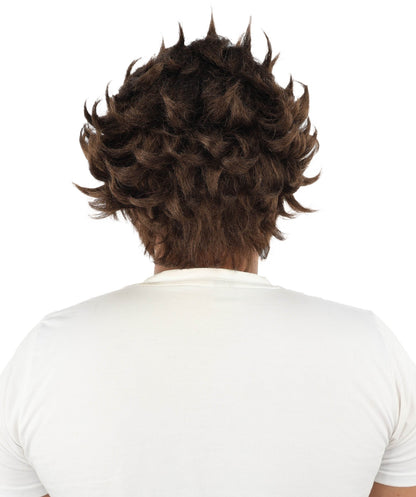 HPO Adult & Teen Men’s 11-Inch Spiky Wig with Beard Set | Multiple Color Options, Ideal for Cosplay, and Themed Events | Bold Style for Fun and Creative Looks