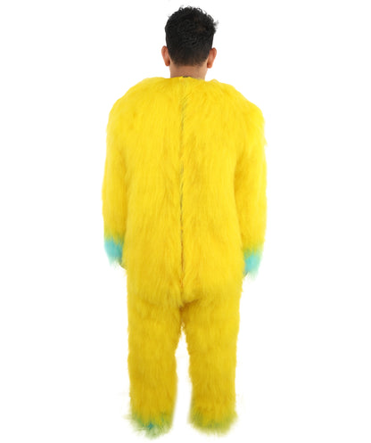 HPO Adult 74 Inch Full Animal Monster Bundle Costume & Mask Set – Yellow & Blue Furry Outfit with Screaming Head Mask | Ideal for Mascot Shows, Theater & Party Characters