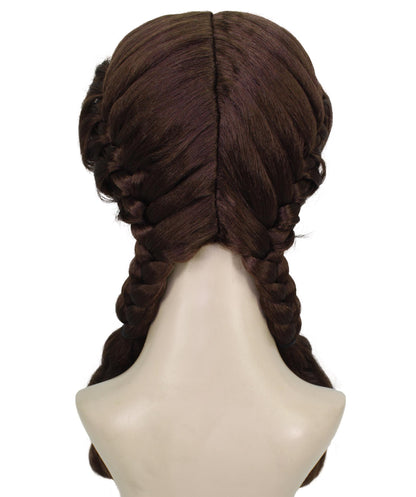 HPO Women's Fictional Charcter Medium Brown Pigtails Wig I Halloween Wig I Flame-retardant Synthetic Fiber