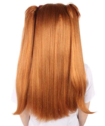 HPO Women's Anime Protagonist Double Ponytail Brown Wig | Perfect for Halloween| Flame-retardant Synthetic Fiber