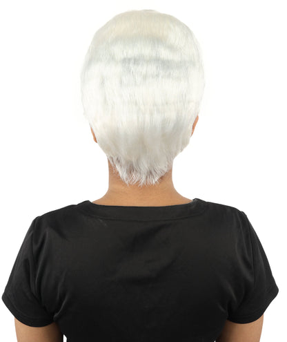 HPO Adult Women’s Short Black Wig | 10 Inch, Sleek and Smooth Bob Hairpiece | Ideal for Cosplay, Costume, and Themed Events