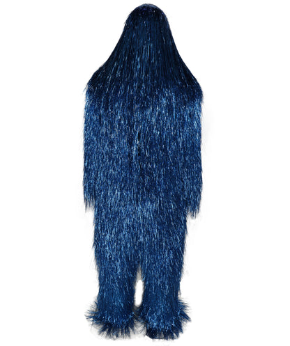 HPO UnisexTinsel Hairy Costume, Bundle & Mask Set | Full-Body Suit & Matching Mask | Long Hair Funny Costume for Halloween, Performers, Cosplay & Mascots | Multicolor Options