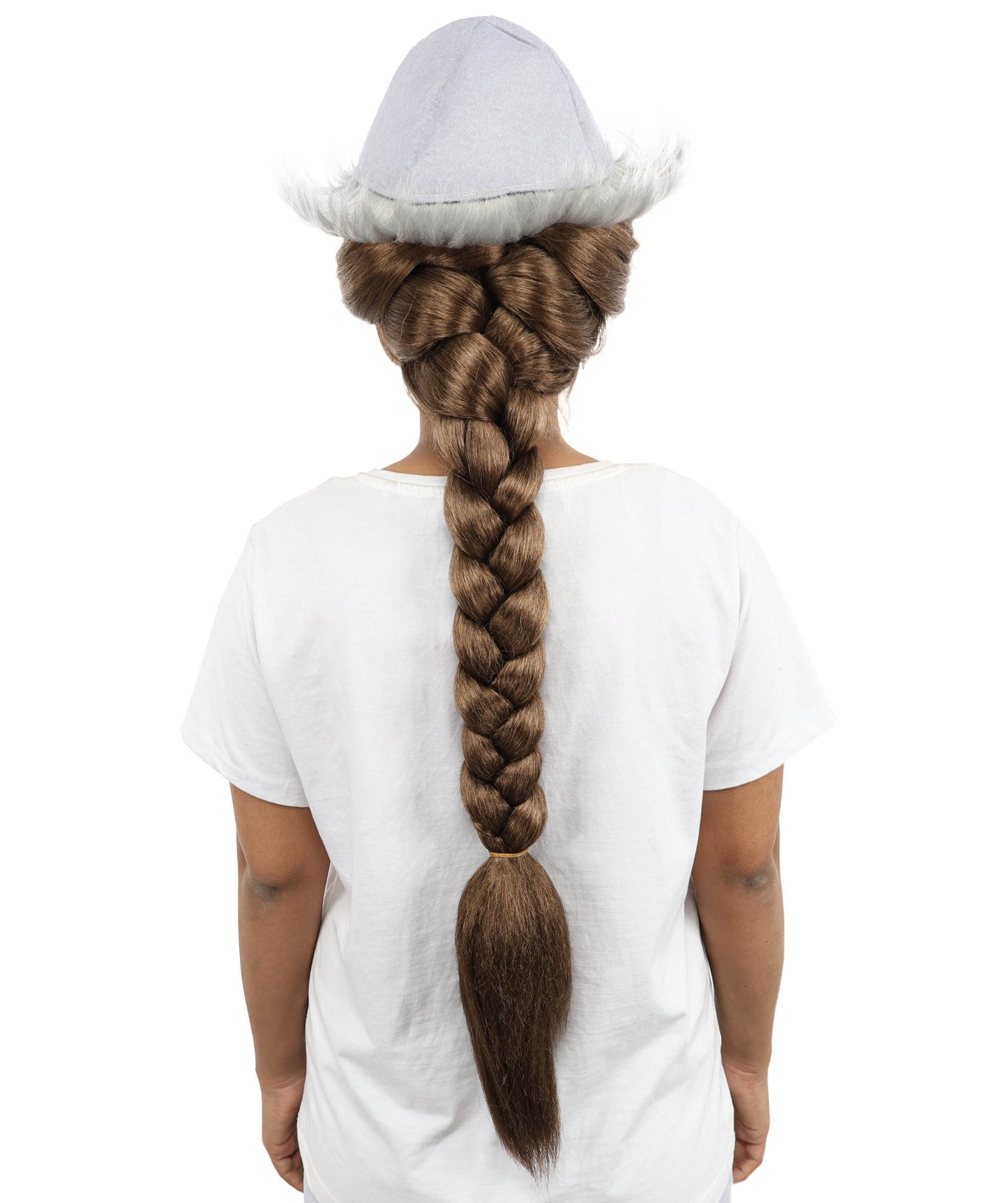 HPO Women's 32 Inch Extra Long Braided Wig with White Cap | Fantasy Style Wig with Capless Cap | Synthetic Heat-Resistant Wig for Cosplay, Costume, and Events