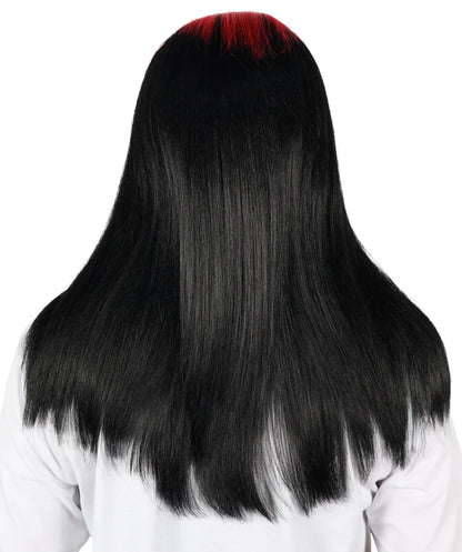Billie Pop 80's Mullet | Black Wig with Neon Green Roots and Choppy Bangs | Premium Halloween Wig
