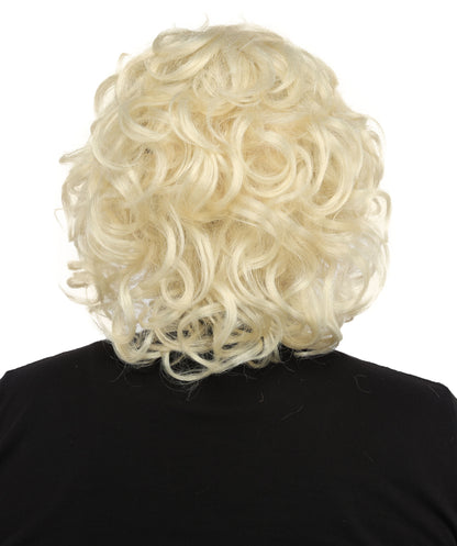 HPO Men’s 80s Light Brown Curly Mullet Wig | Flame-retardant Synthetic Fiber | Retro Movie Character Inspired Hairpiece for Cosplay & Halloween