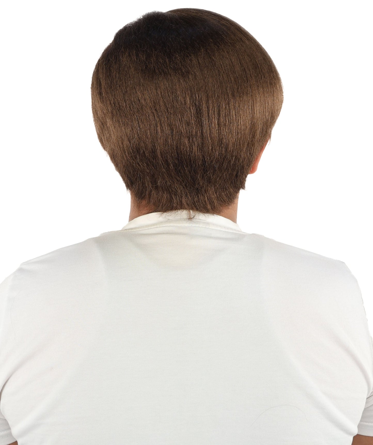 HPO Adult Men's Short Black Side Swept Wig | Thick Layered Bangs with Natural Texture,  Adjustable Cap | Halloween, Themed Party, Stage Performance & Roleplay