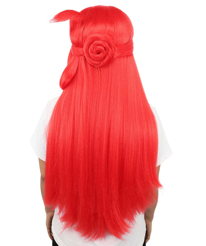 HPO Adult Women's Anime Character Wig | Multiple Color Options | Synthetic Fiber with Side Swept Bangs and Top Tuft | Halloween Party and Comic Con Events