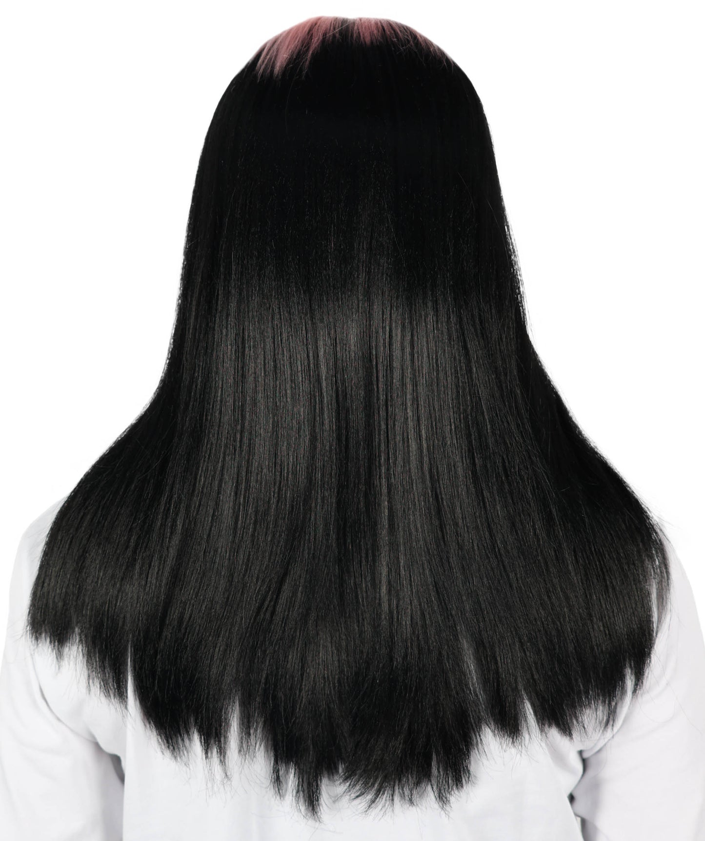 Billie Pop 80's Mullet | Black Wig with Neon Green Roots and Choppy Bangs | Premium Halloween Wig
